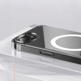 Apple iPhone 17E Kılıf M-safe Şarj Özellikli Şeffaf Sert PC Embos Kapak Şeffaf