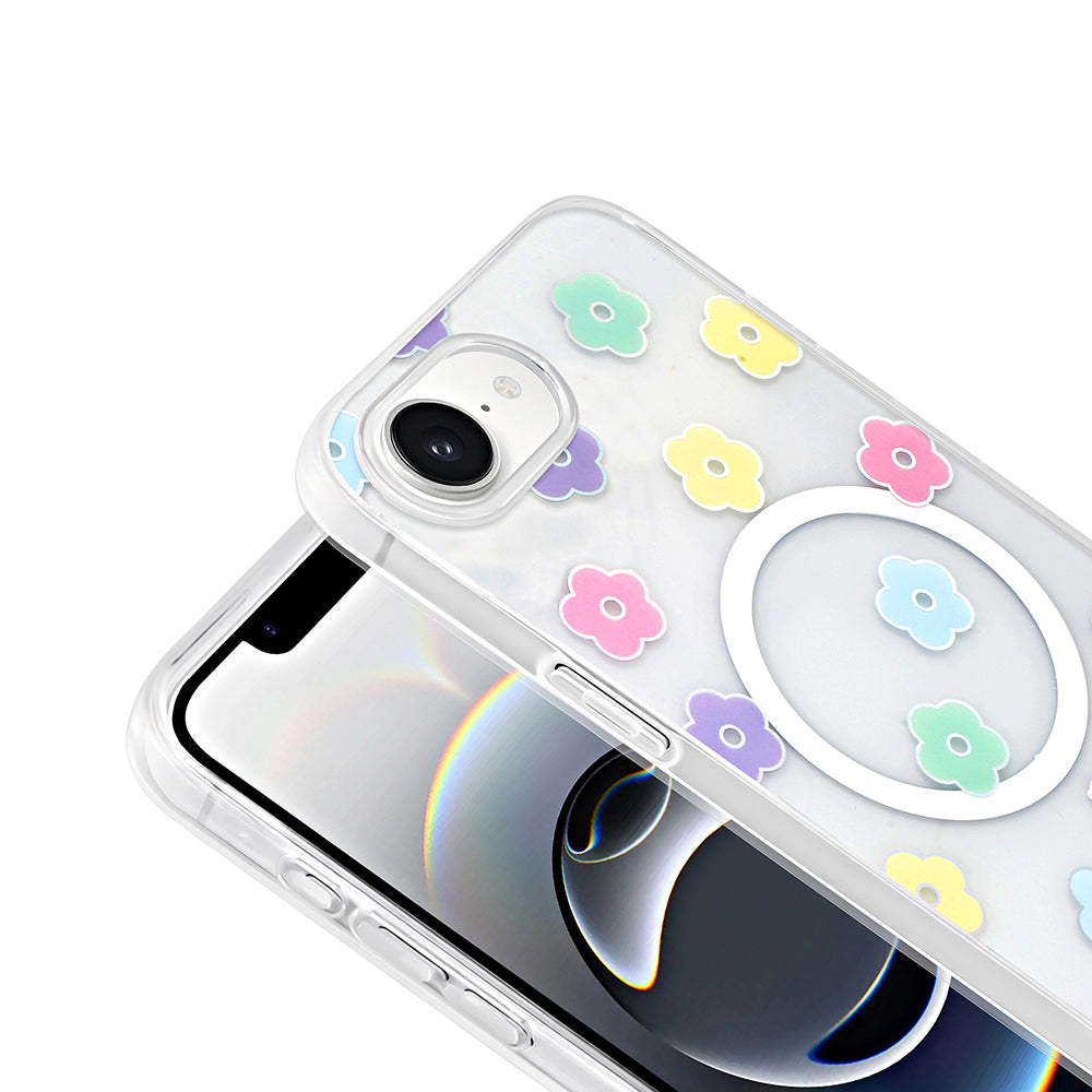 Apple iPhone 17E Kılıf M-Safe Şarj Özellikli Şeffaf Folk Sert Kapak Fiyonk