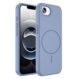 Apple iPhone 17E Kılıf M-safe Şarj Özellikli Sıvı Teknolojili Silinebilir Sert Kivi Kapak Titanyum-Gri