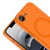 Apple iPhone 17E Kılıf M-Safe Şarj Özellikli Zore Aris Silikon Kapak Turuncu