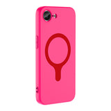 Apple iPhone 17E Kılıf M-Safe Şarj Özellikli Zore Aris Silikon Kapak Koyu Pembe