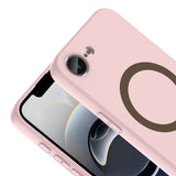 Apple iPhone 17E Kılıf M-Safe Şarj Özellikli Zore Aris Silikon Kapak Açık Pembe