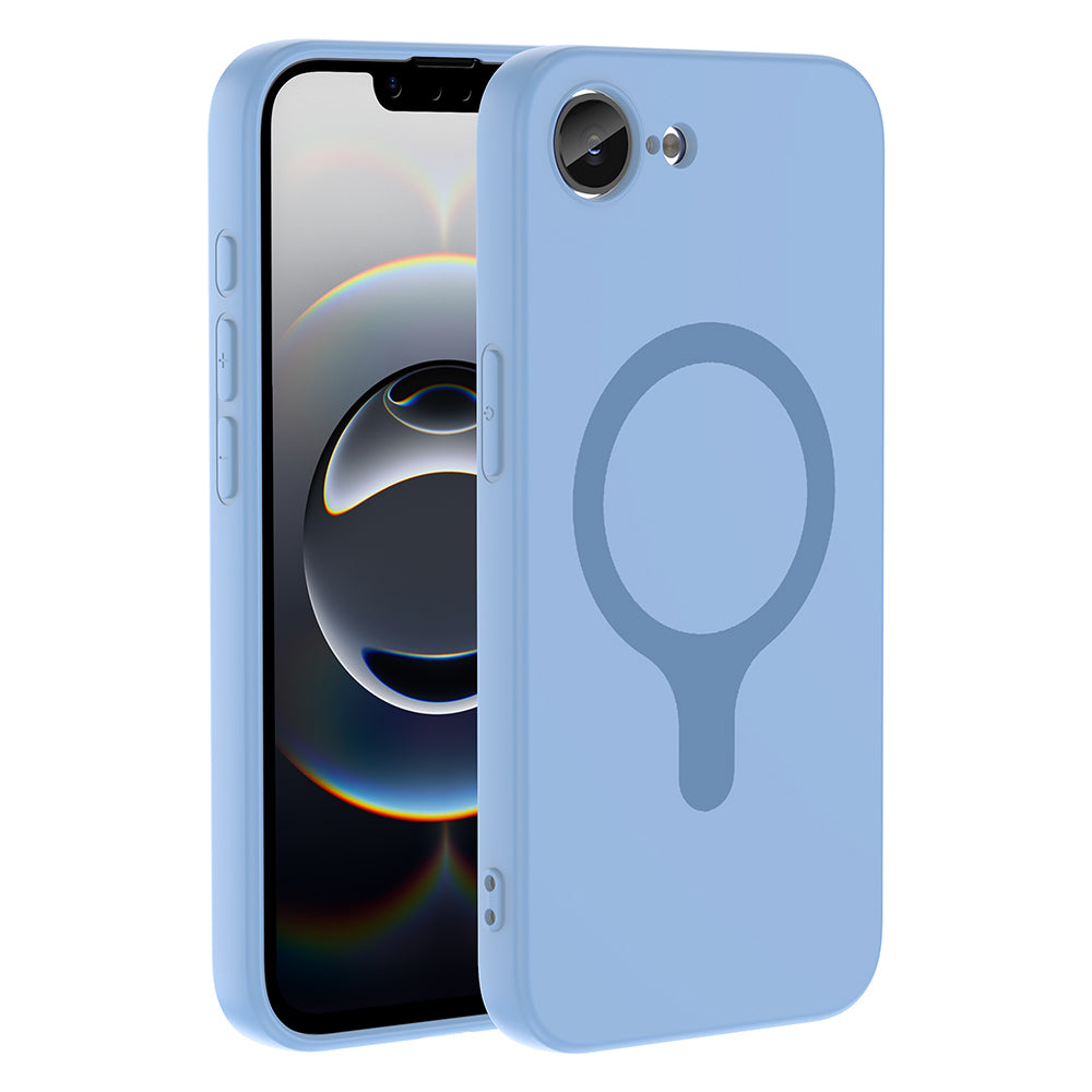 Apple iPhone 17E Kılıf M-Safe Şarj Özellikli Zore Aris Silikon Kapak Baby Blue