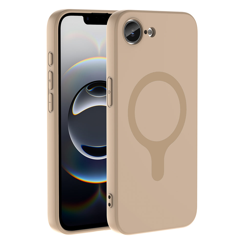 Apple iPhone 17E Kılıf M-Safe Şarj Özellikli Zore Aris Silikon Kapak Krem