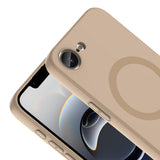 Apple iPhone 17E Kılıf M-Safe Şarj Özellikli Zore Aris Silikon Kapak Krem