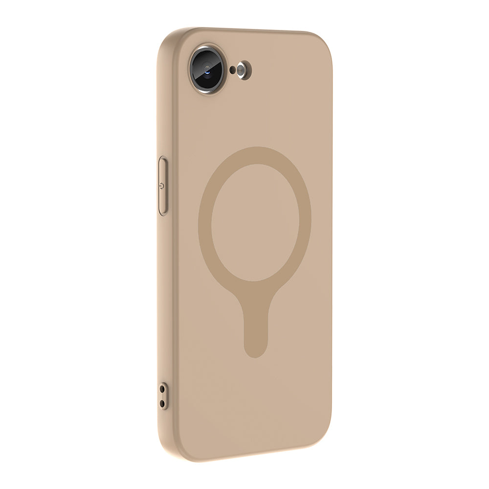 Apple iPhone 17E Kılıf M-Safe Şarj Özellikli Zore Aris Silikon Kapak Krem