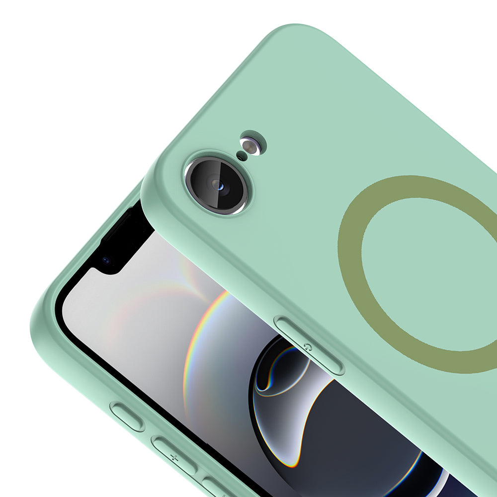 Apple iPhone 17E Kılıf M-Safe Şarj Özellikli Zore Aris Silikon Kapak Turkuaz