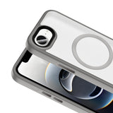 Apple iPhone 17E Kılıf Mat Arka Yüzey Wireless Şarj Özellikli Flet M-safe Kapak Titanyum-Gri