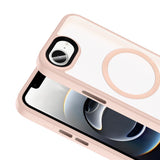 Apple iPhone 17E Kılıf Mat Arka Yüzey Wireless Şarj Özellikli Flet M-safe Kapak Pembe
