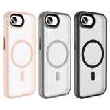 Apple iPhone 17E Kılıf Mat Arka Yüzey Wireless Şarj Özellikli Flet M-safe Kapak Pembe