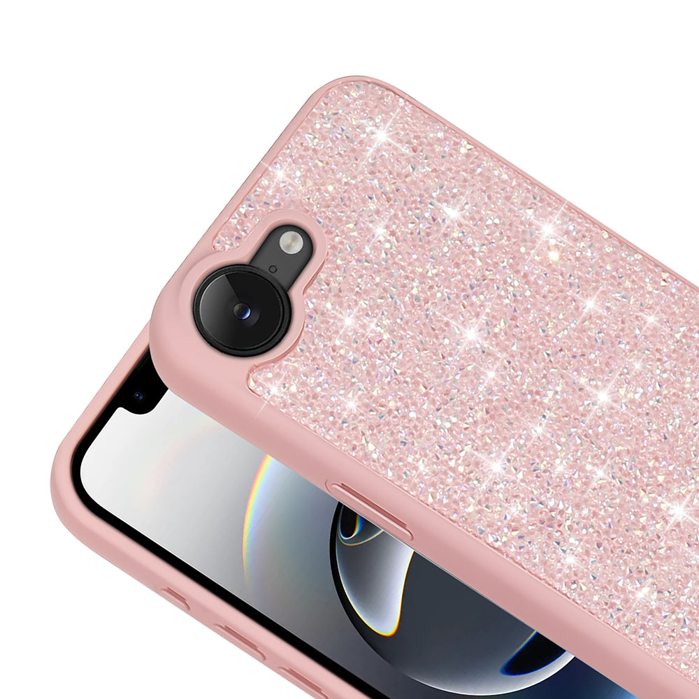 Apple iPhone 17E Kılıf Parlak Taşlı Tasarım Pırlanta Kapak Beyaz