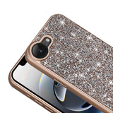 Apple iPhone 17E Kılıf Parlak Taşlı Tasarım Pırlanta Kapak Beyaz