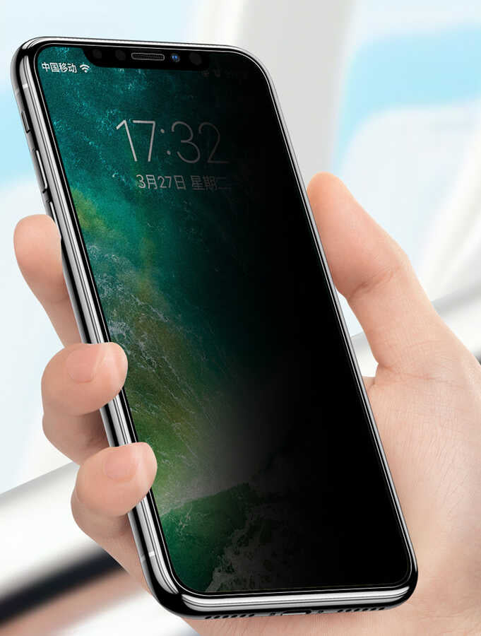 Apple iPhone 17E Anti-Dust Privacy Temperli Ekran Koruyucu Siyah