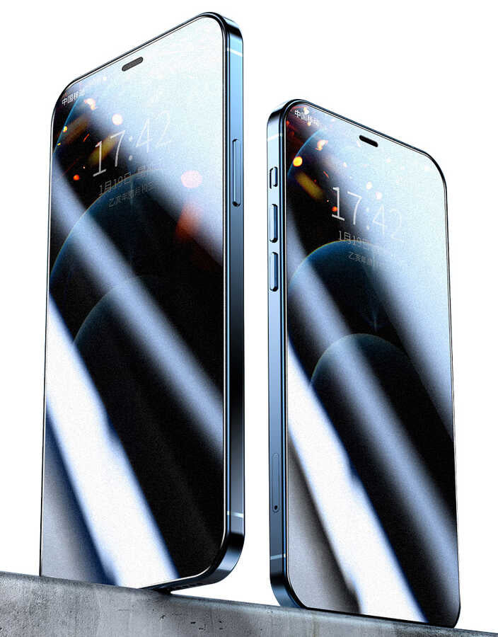 Apple iPhone 17E Fit Hard Mat Privacy Cam Ekran Koruyucu Siyah