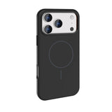 Apple iPhone 18 Pro Kılıf M-Safe Şarj Özellikli Metal Kamera Çerçeveli Zore Edi Silikon Kapak Titanyum-Gri