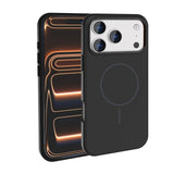 Apple iPhone 18 Pro Kılıf M-Safe Şarj Özellikli Metal Kamera Çerçeveli Zore Edi Silikon Kapak Siyah