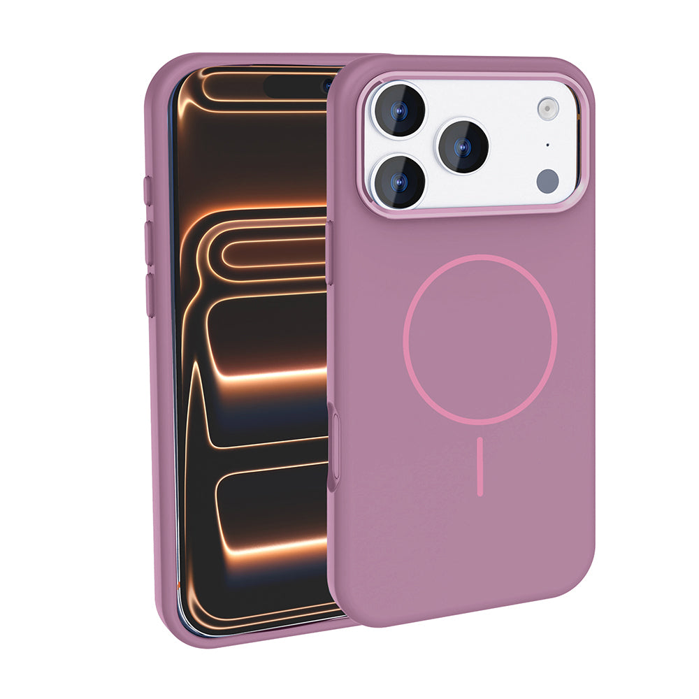 Apple iPhone 18 Pro Kılıf M-Safe Şarj Özellikli Metal Kamera Çerçeveli Zore Edi Silikon Kapak Mor