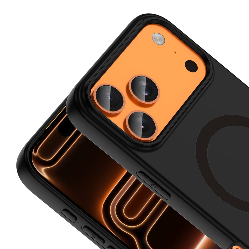 Apple iPhone 18 Pro Kılıf M-Safe Şarj Özellikli Zore Aris Silikon Kapak Siyah
