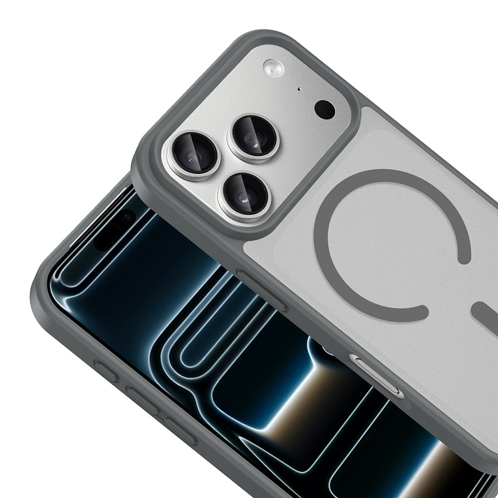 Apple iPhone 18 Pro Kılıf M-safe Şarj Özellikli Zore Babet Kapak Gri