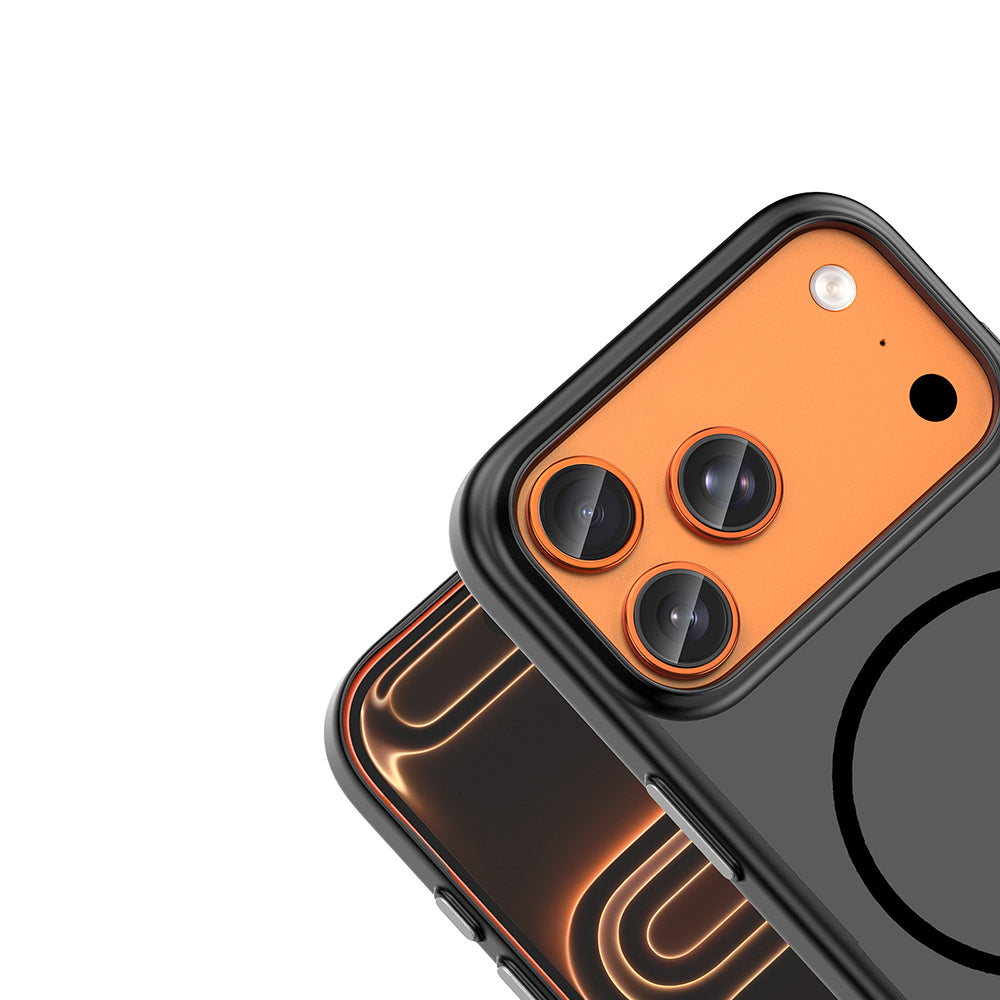 Apple iPhone 18 Pro Kılıf M-Safe Şarj Özellikli Zore Lora PC Kapak Siyah