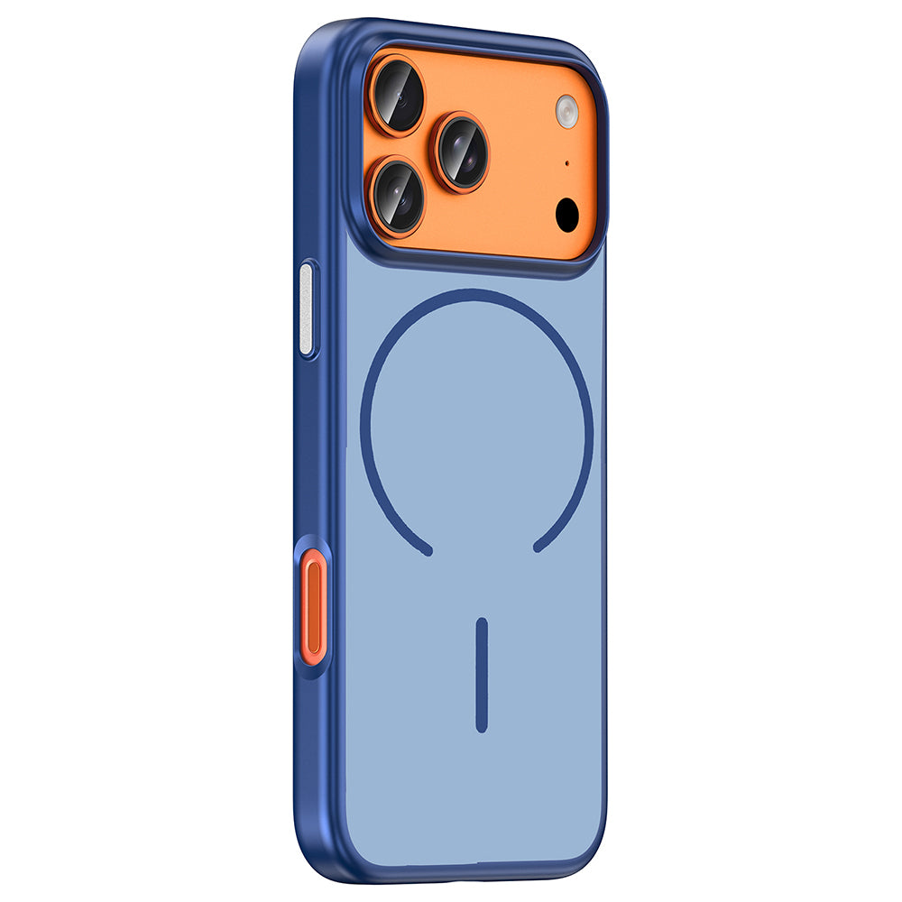 Apple iPhone 18 Pro Kılıf M-Safe Şarj Özellikli Zore Lora PC Kapak Lacivert