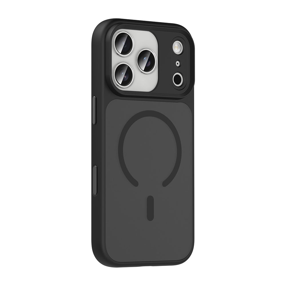 Apple iPhone 18 Pro Kılıf Mat Arka Yüzey Wireless Şarj Özellikli Zore Flet M-safe Kapak Lacivert