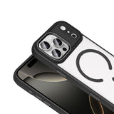 Apple iPhone 18 Pro Kılıf Wireless Şarj Özellikli Zore Krom M-safe Silikon Kapak Lacivert