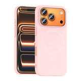 Apple iPhone 18 Pro Max Kılıf M-Safe Şarj Özellikli Kamera Korumalı Zore Elio Sert PC Kapak Açık Pembe