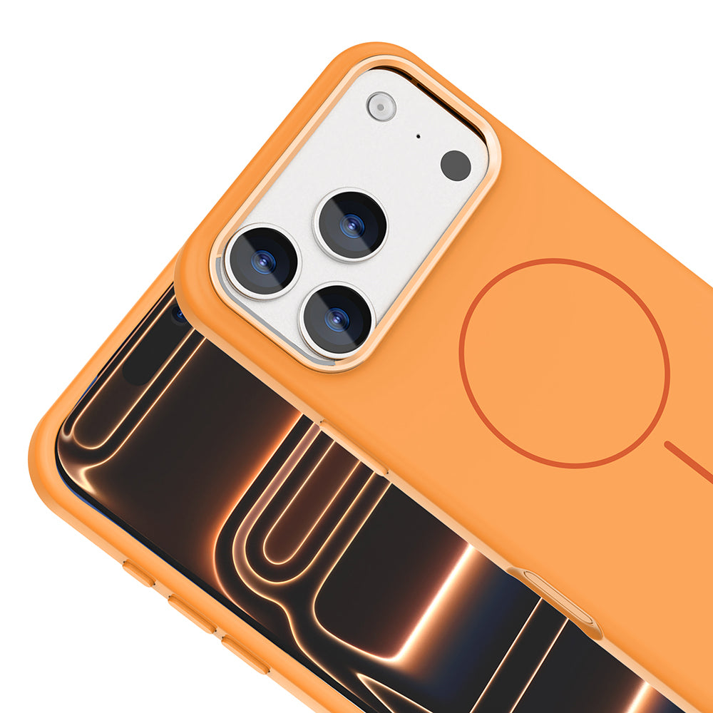Apple iPhone 18 Pro Max Kılıf M-Safe Şarj Özellikli Metal Kamera Çerçeveli Zore Edi Silikon Kapak Lacivert
