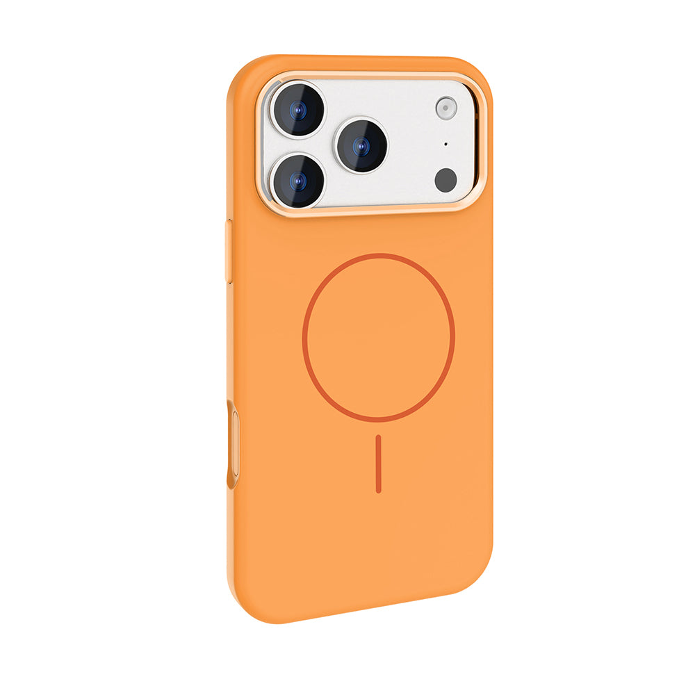 Apple iPhone 18 Pro Max Kılıf M-Safe Şarj Özellikli Metal Kamera Çerçeveli Zore Edi Silikon Kapak Rose Gold