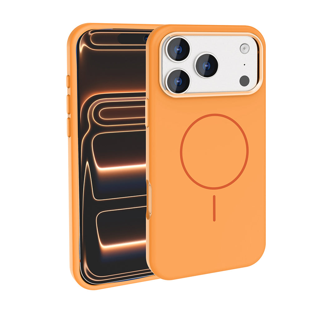 Apple iPhone 18 Pro Max Kılıf M-Safe Şarj Özellikli Metal Kamera Çerçeveli Zore Edi Silikon Kapak Lila