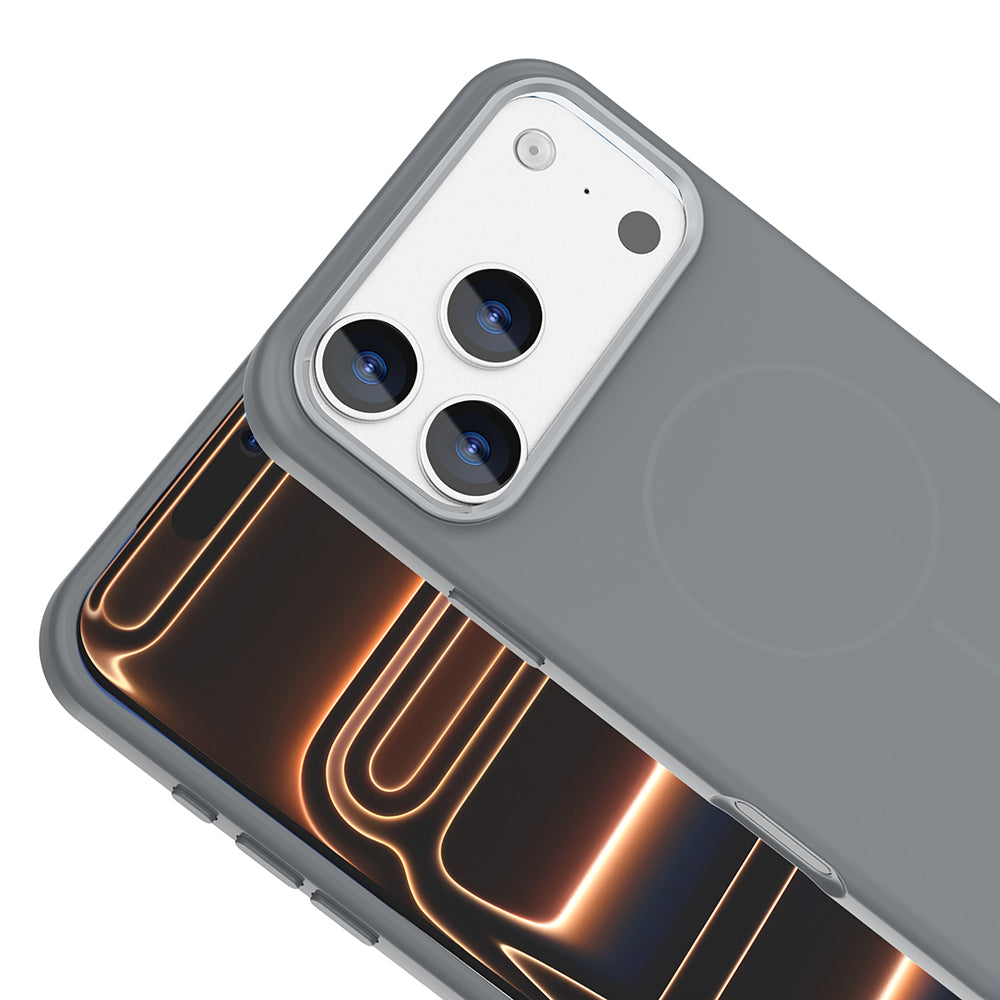 Apple iPhone 18 Pro Max Kılıf M-Safe Şarj Özellikli Metal Kamera Çerçeveli Zore Edi Silikon Kapak Siyah