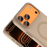 Apple iPhone 18 Pro Max Kılıf M-Safe Şarj Özellikli Zore Aris Silikon Kapak Krem