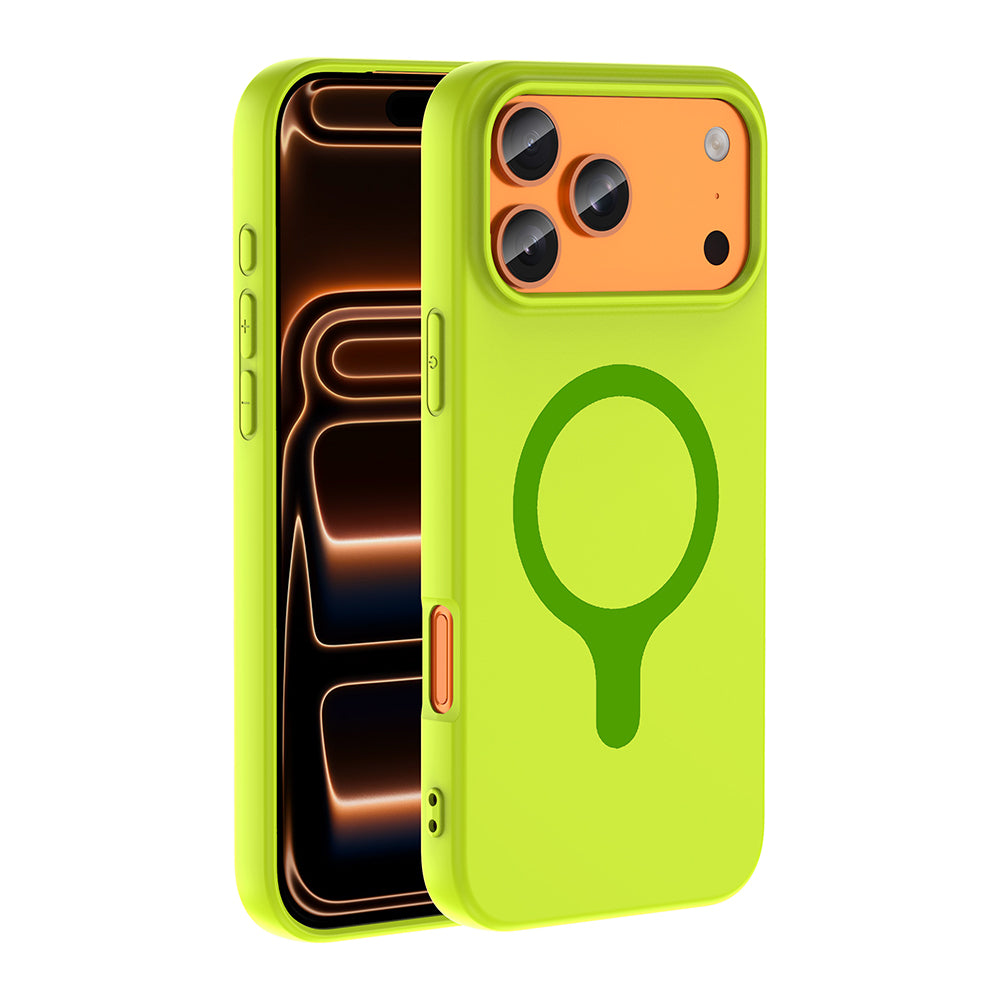 Apple iPhone 18 Pro Max Kılıf M-Safe Şarj Özellikli Zore Aris Silikon Kapak Yeşil