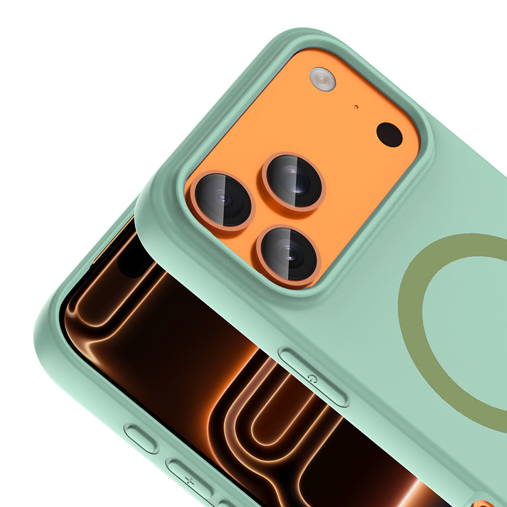 Apple iPhone 18 Pro Max Kılıf M-Safe Şarj Özellikli Zore Aris Silikon Kapak Turkuaz