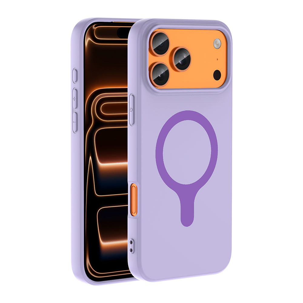 Apple iPhone 18 Pro Max Kılıf M-Safe Şarj Özellikli Zore Aris Silikon Kapak Lila