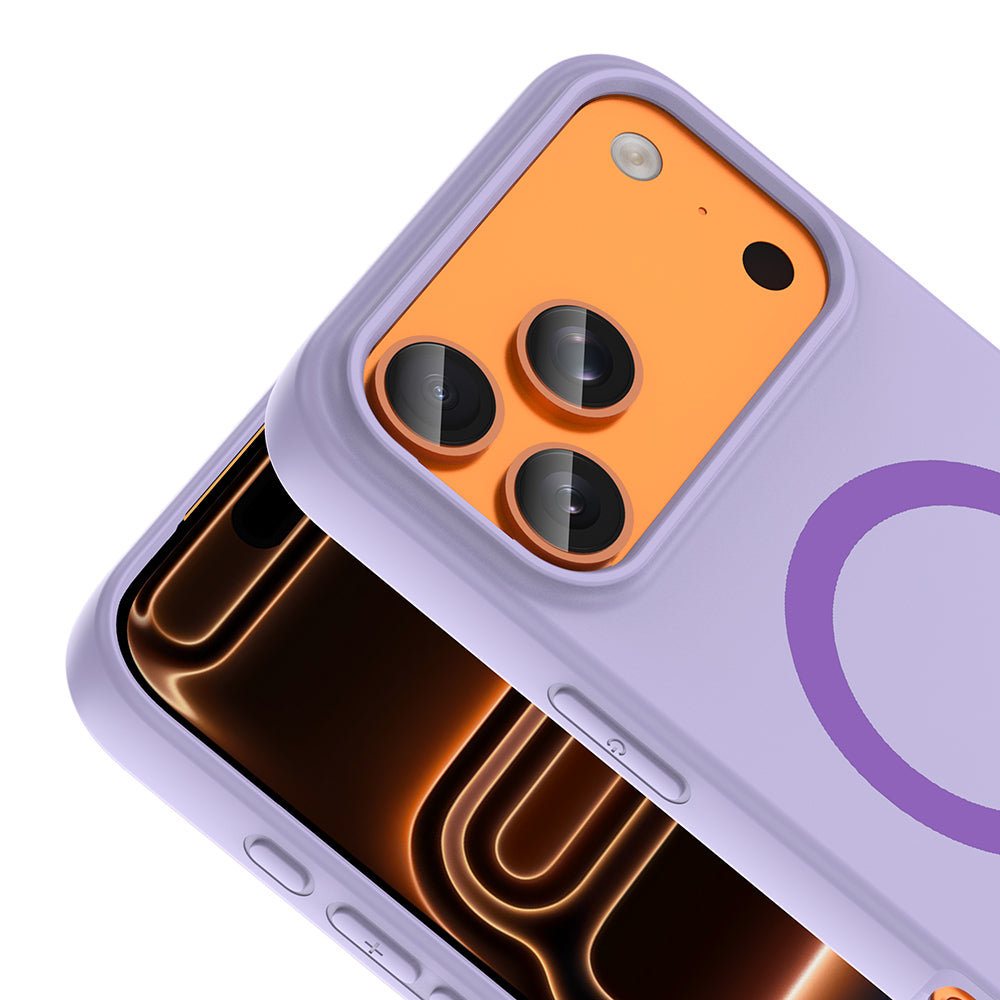 Apple iPhone 18 Pro Max Kılıf M-Safe Şarj Özellikli Zore Aris Silikon Kapak Lila