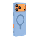 Apple iPhone 18 Pro Max Kılıf M-Safe Şarj Özellikli Zore Aris Silikon Kapak Baby Blue