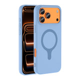 Apple iPhone 18 Pro Max Kılıf M-Safe Şarj Özellikli Zore Aris Silikon Kapak Baby Blue