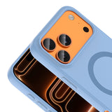 Apple iPhone 18 Pro Max Kılıf M-Safe Şarj Özellikli Zore Aris Silikon Kapak Baby Blue
