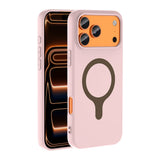 Apple iPhone 18 Pro Max Kılıf M-Safe Şarj Özellikli Zore Aris Silikon Kapak Açık Pembe