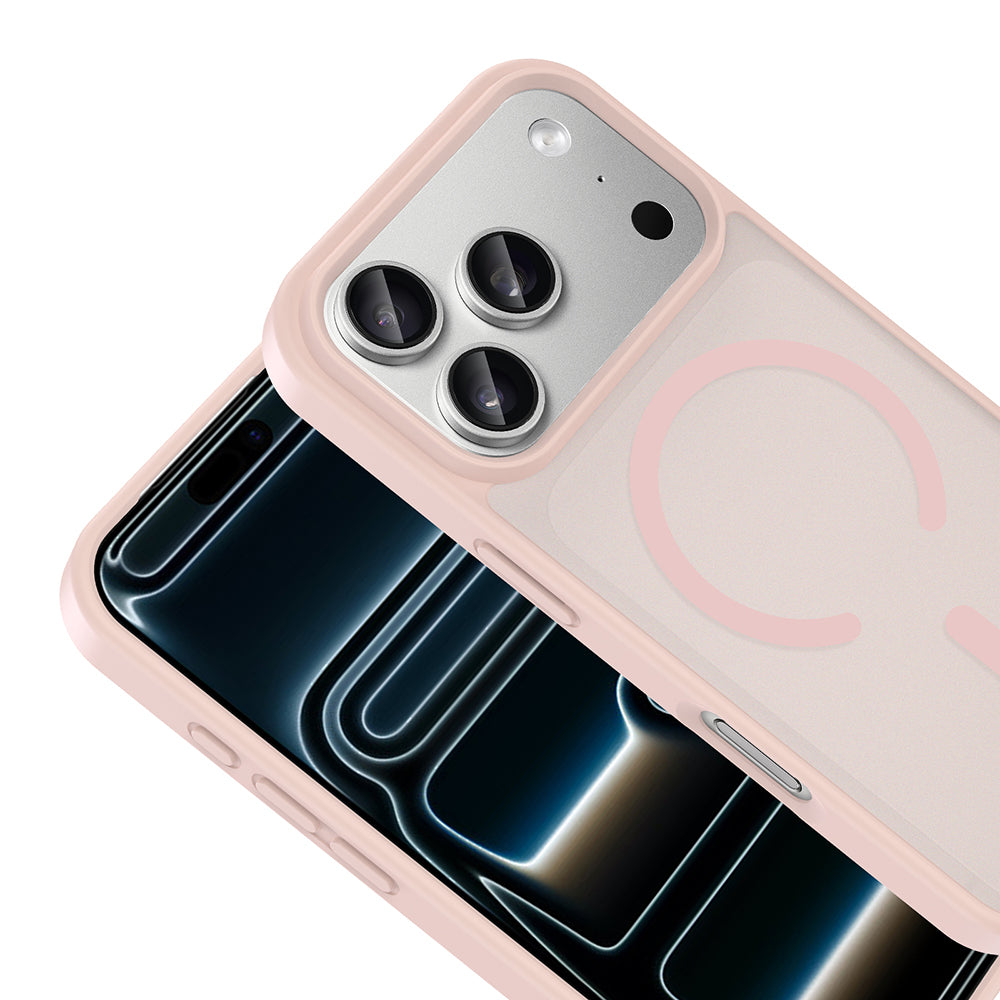 Apple iPhone 18 Pro Max Kılıf M-safe Şarj Özellikli Zore Babet Kapak Pembe