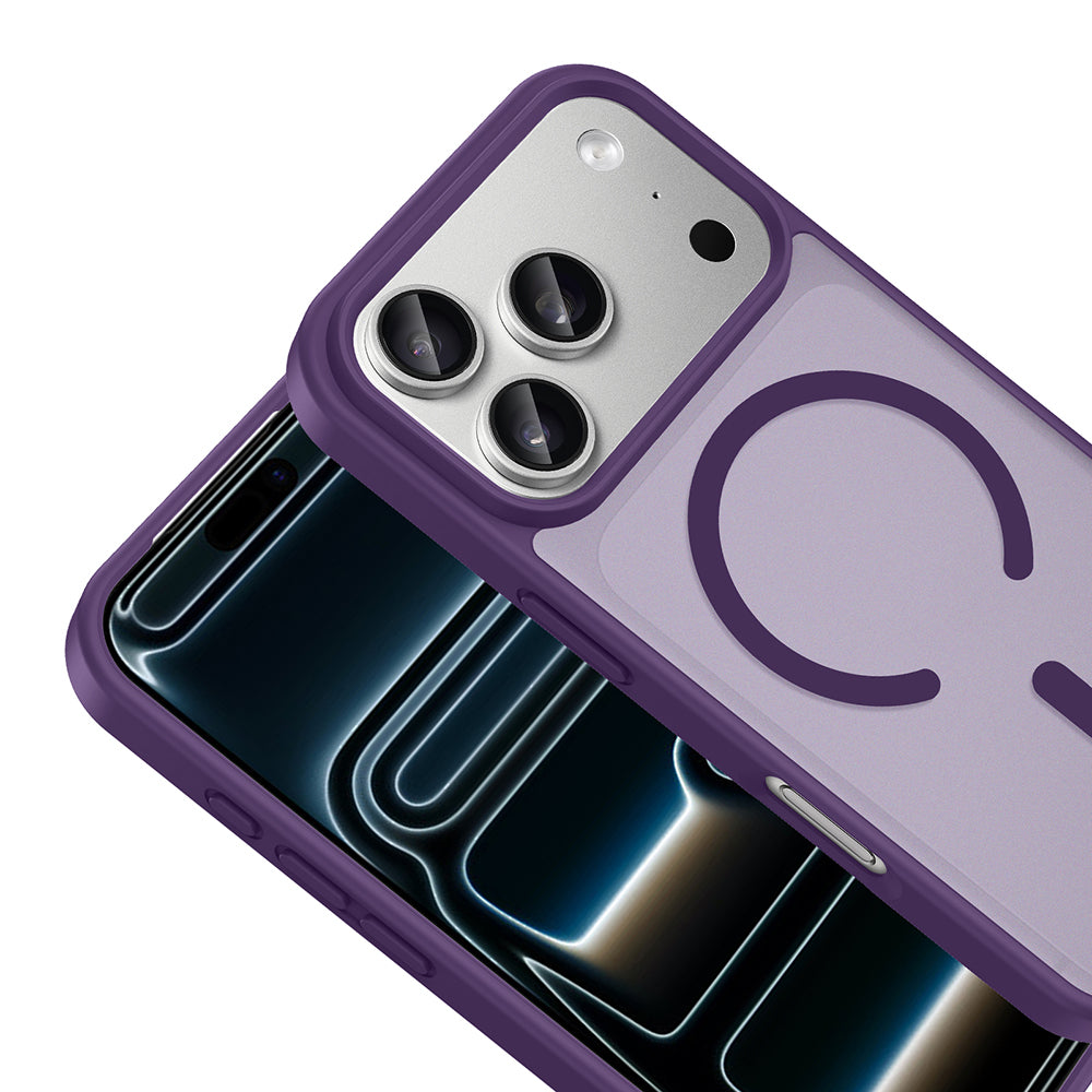 Apple iPhone 18 Pro Max Kılıf M-safe Şarj Özellikli Zore Babet Kapak Derin Mor
