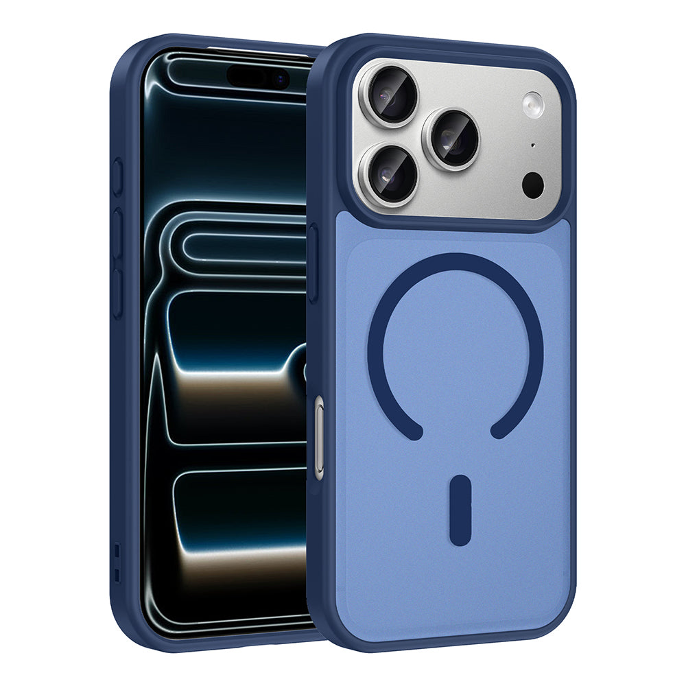 Apple iPhone 18 Pro Max Kılıf M-safe Şarj Özellikli Zore Babet Kapak Mavi