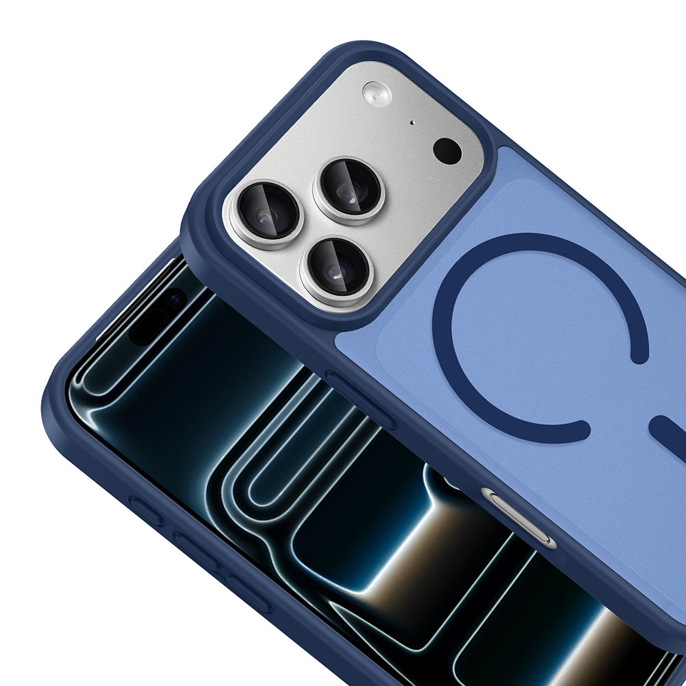 Apple iPhone 18 Pro Max Kılıf M-safe Şarj Özellikli Zore Babet Kapak Mavi