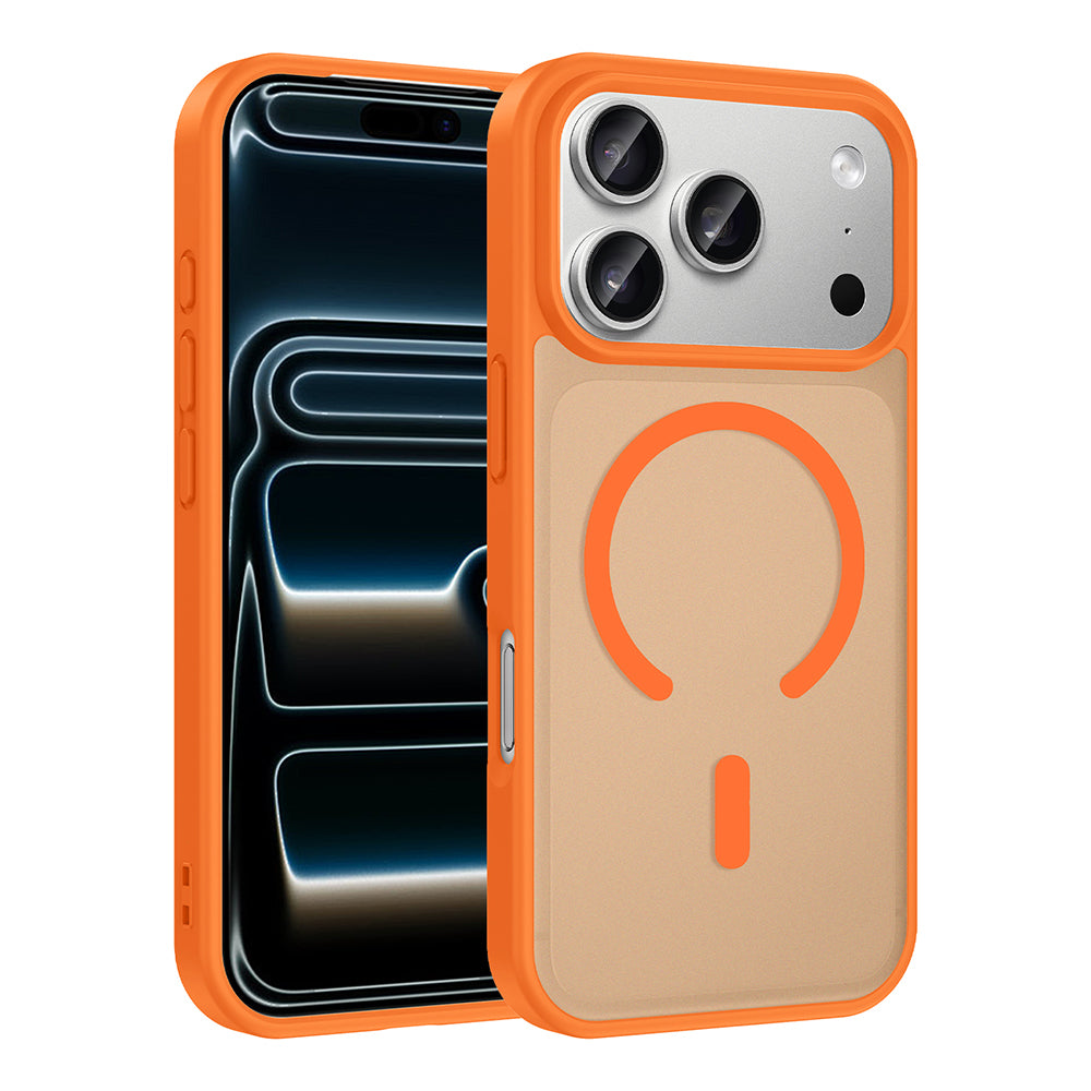 Apple iPhone 18 Pro Max Kılıf M-safe Şarj Özellikli Zore Babet Kapak Turuncu