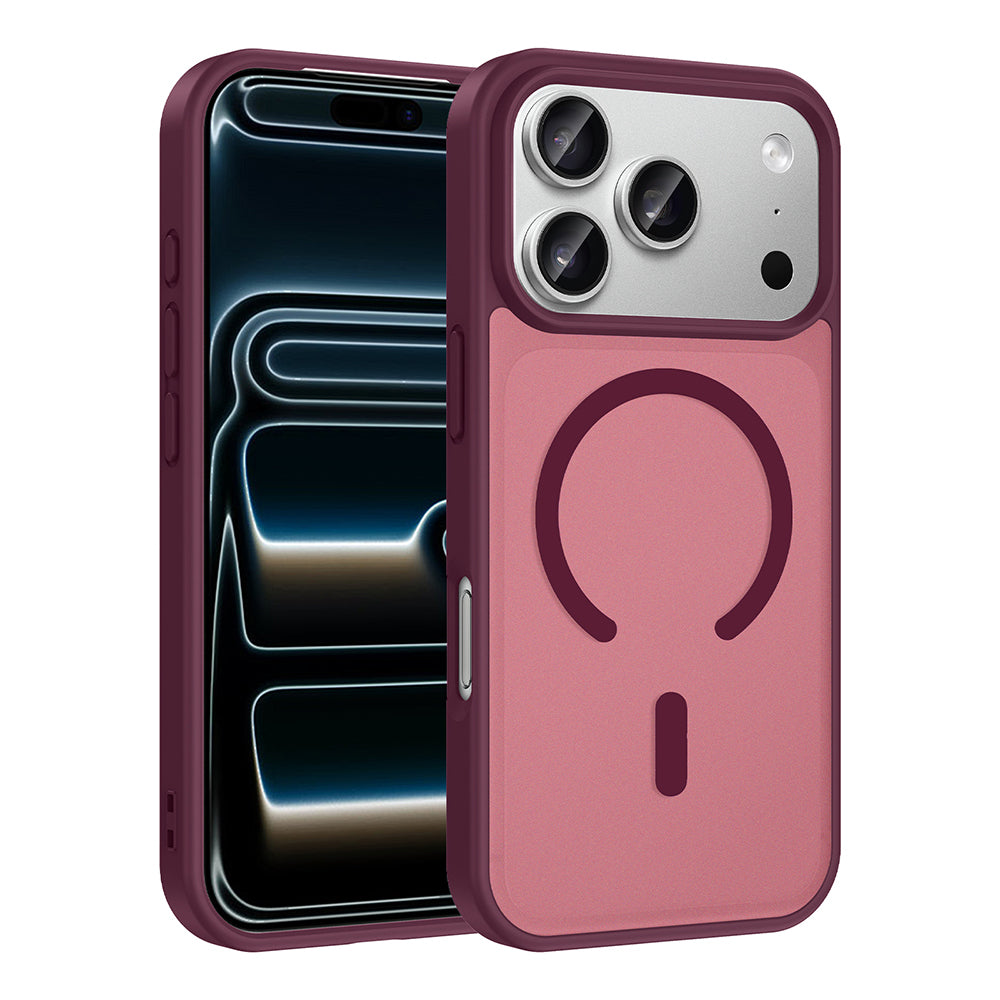 Apple iPhone 18 Pro Max Kılıf M-safe Şarj Özellikli Zore Babet Kapak Bordo