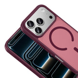 Apple iPhone 18 Pro Max Kılıf M-safe Şarj Özellikli Zore Babet Kapak Bordo