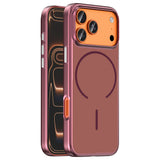 Apple iPhone 18 Pro Max Kılıf M-Safe Şarj Özellikli Zore Lora PC Kapak Mürdüm
