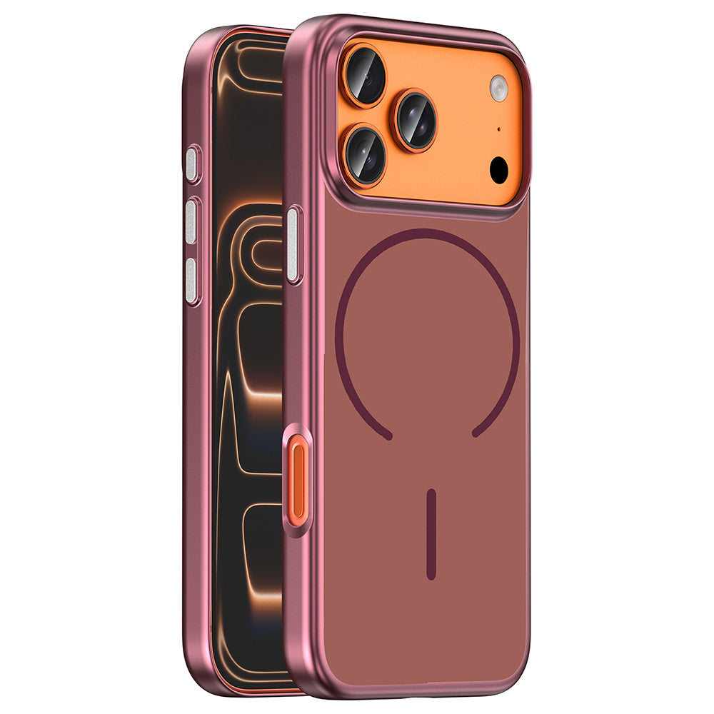 Apple iPhone 18 Pro Max Kılıf M-Safe Şarj Özellikli Zore Lora PC Kapak Mürdüm